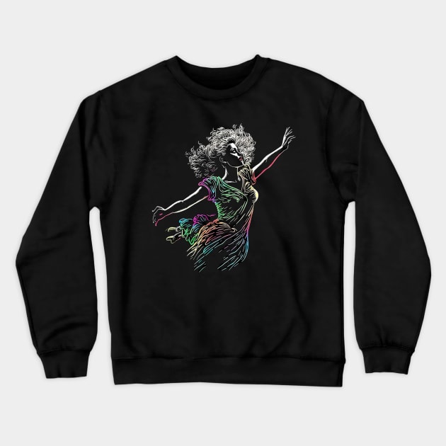 Dancing Woman Crewneck Sweatshirt by www.TheAiCollective.art